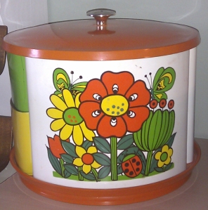 My vintage cookie jar which holds...what else?  My markers and pencil crayons, of course!