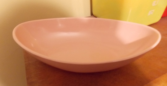 Pink melamine bowl