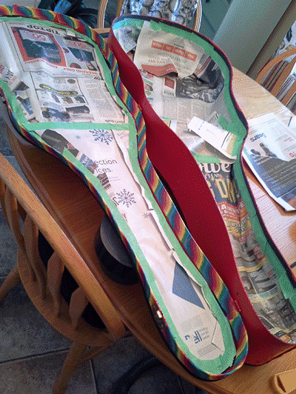 Guitar Case, nearly finished with tape and paper all over it again