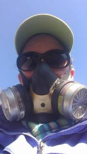 Me, wearing an elaborate breathing mask