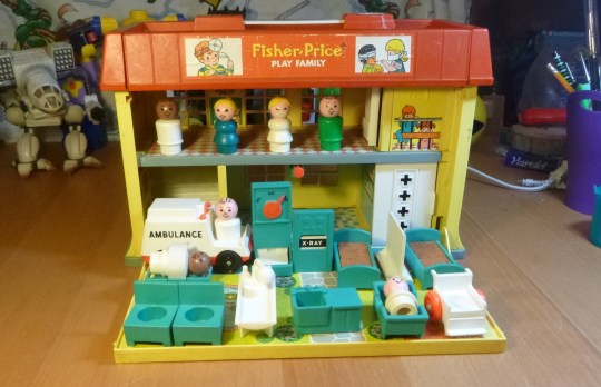 Vintage Fisher Price hospital with all people and equipment